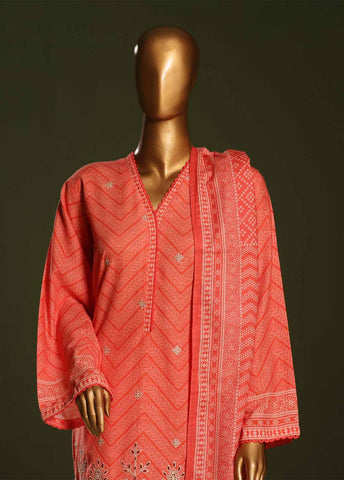 Bin Saeed Fabric - WKE-0122 S-3 Piece Khaddar Embroidered Stitched Suit