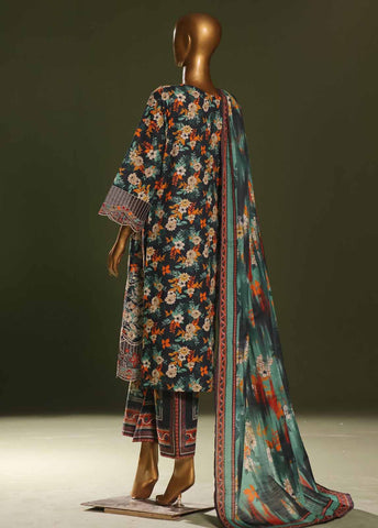 Bin Saeed Fabric - WKE-0124 B-3 Piece Khaddar Embroidered Suit
