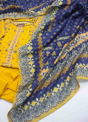 Bin Saeed Fabric - WKE-0126-3 Piece Khaddar Embroidered Suit