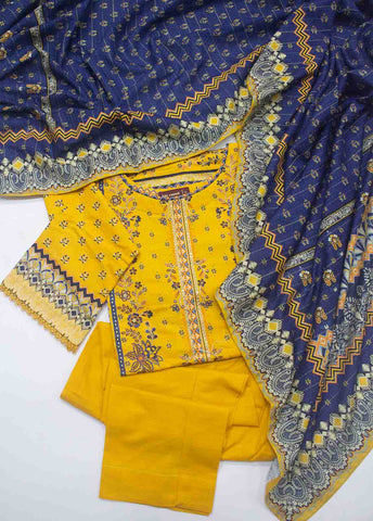 Bin Saeed Fabric - WKE-0126-3 Piece Khaddar Embroidered Suit