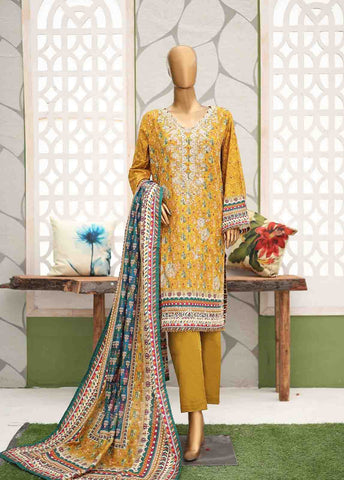 Bin Saeed Fabric - WKE-0127-3 Piece Khaddar Embroidered Suit