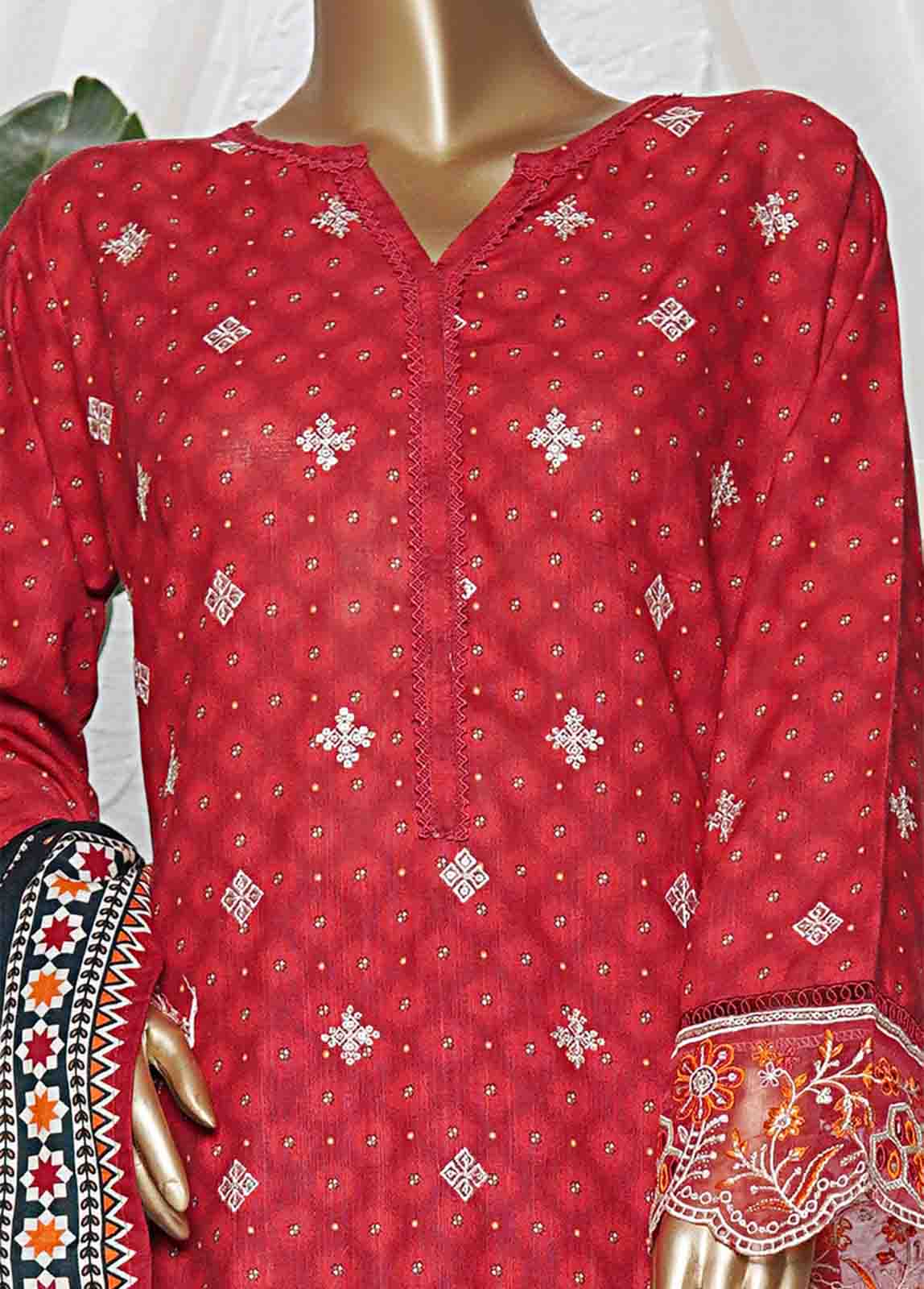 Bin Saeed Fabric - WKE-0128- 3 Piece Khaddar Emboidered Stitched Suit