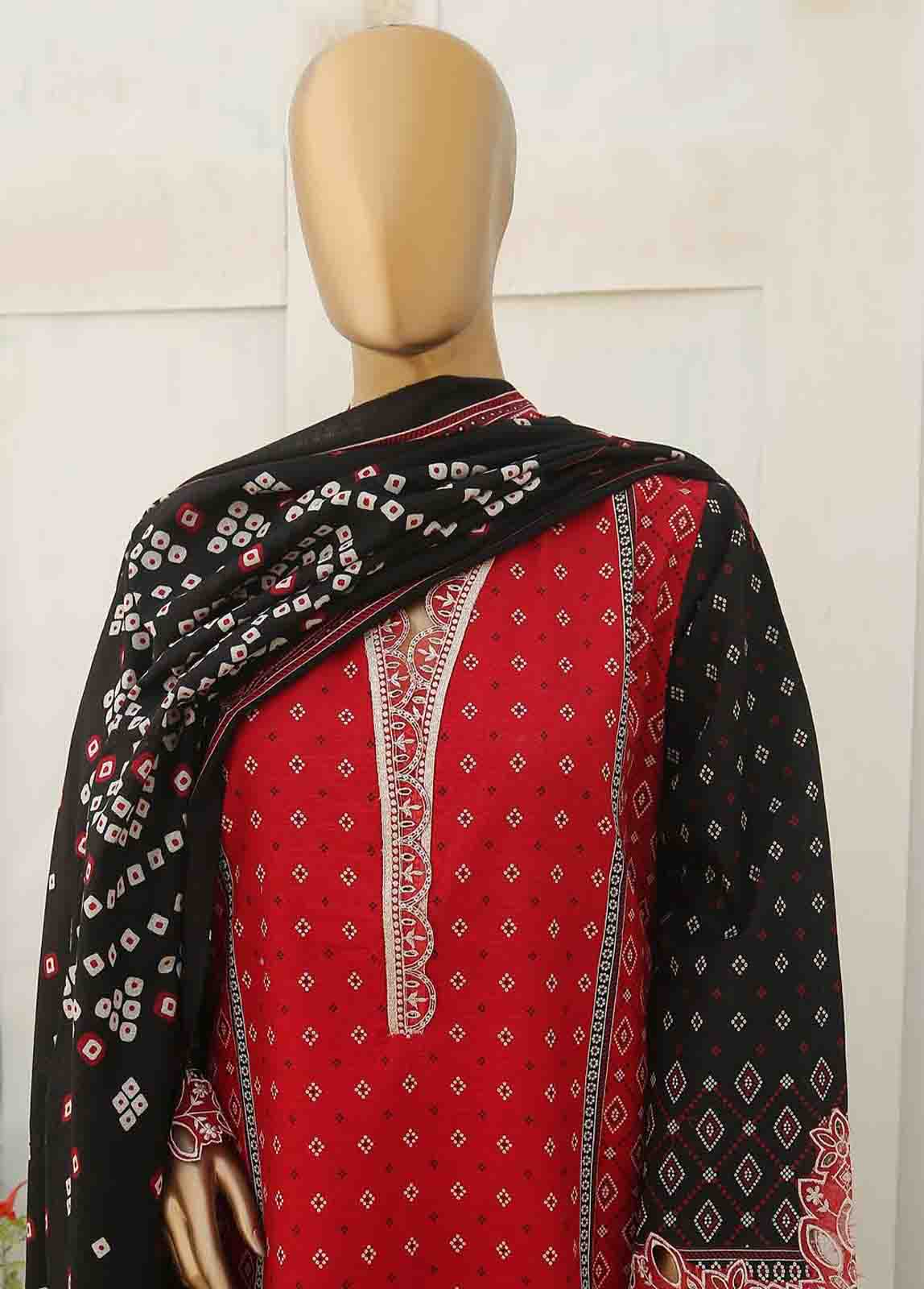 Bin Saeed Fabric - WKE-013- 3 Piece Khaddar Emboidered Stitched Suit