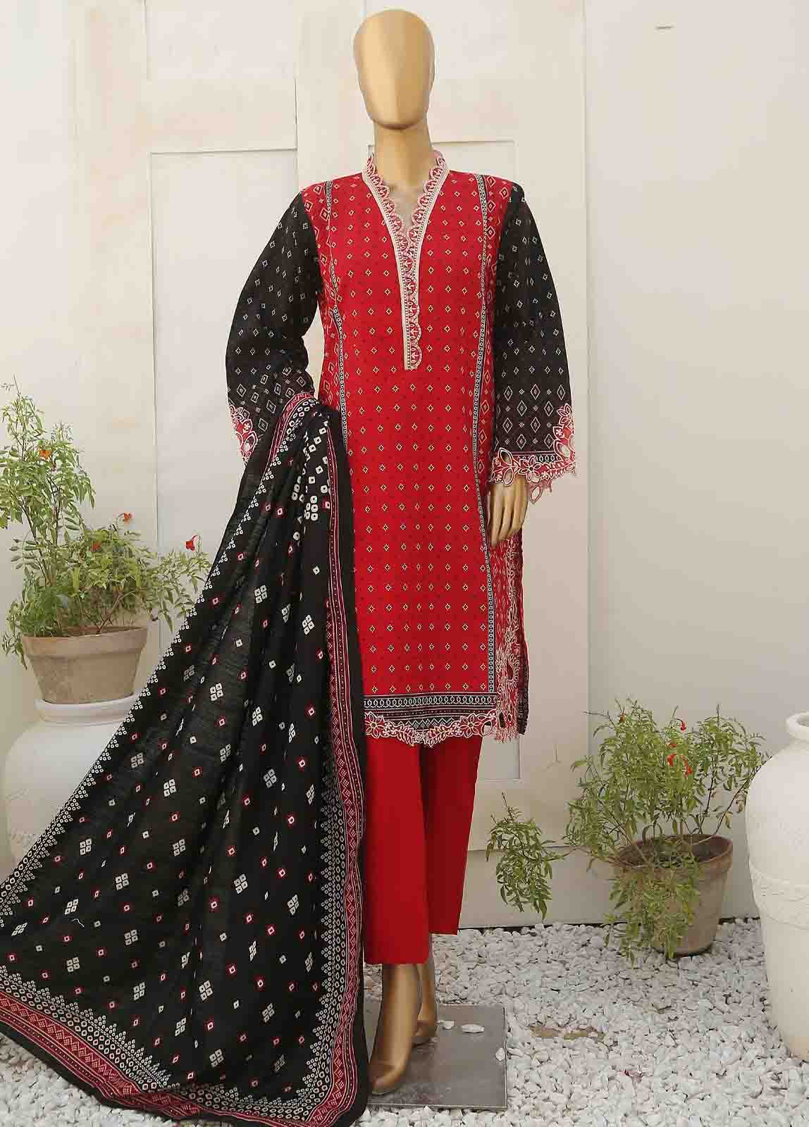 Bin Saeed Fabric - WKE-013- 3 Piece Khaddar Emboidered Stitched Suit