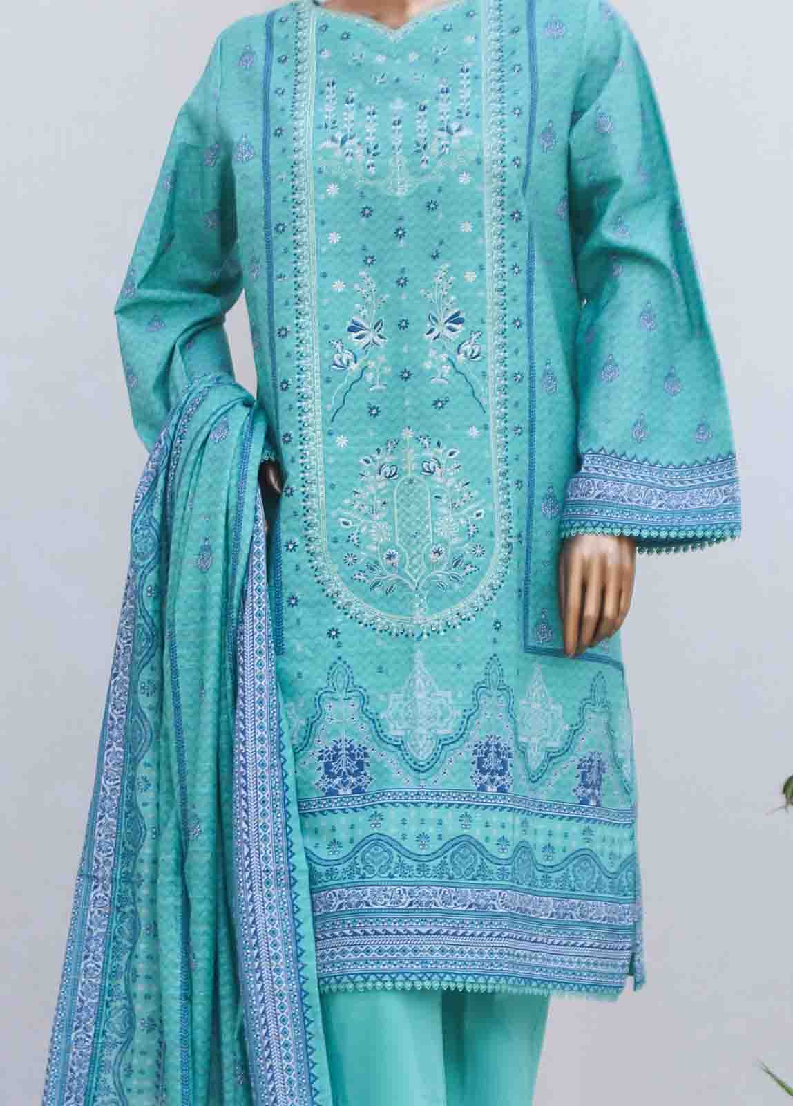 Bin Saeed Fabric - WKE-0132-3 Piece Khaddar Embroidered collection