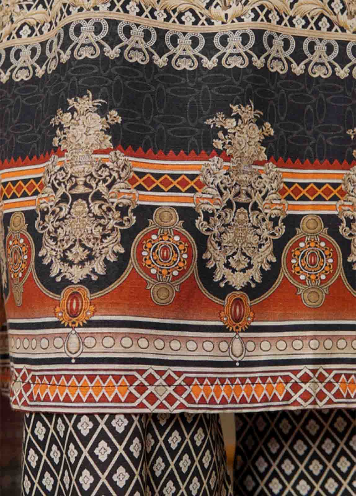 Bin Saeed Fabric - WKE-0134 B-3 Piece Khaddar Embroidered Stitched Suit