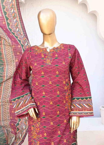 Bin Saeed Fabric - WKE-0137-3 Piece Khaddar Embroidered collection