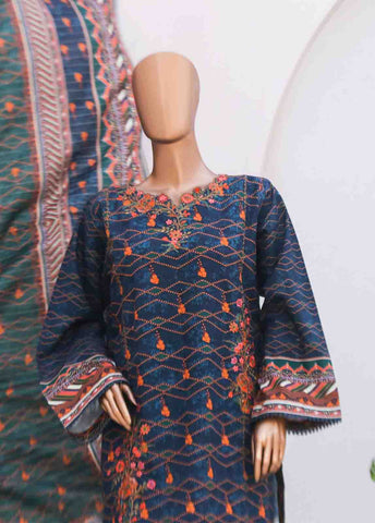 Bin Saeed Fabric - WKE-0138-3 Piece Khaddar Embroidered collection