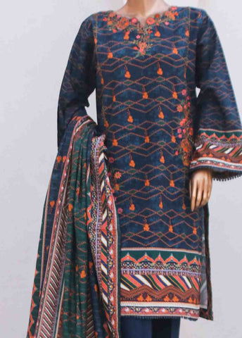 Bin Saeed Fabric - WKE-0138-3 Piece Khaddar Embroidered collection