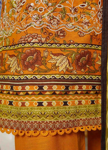 Bin Saeed Fabric - WKE-014- 3 Piece Khaddar Emboidered Stitched Suit