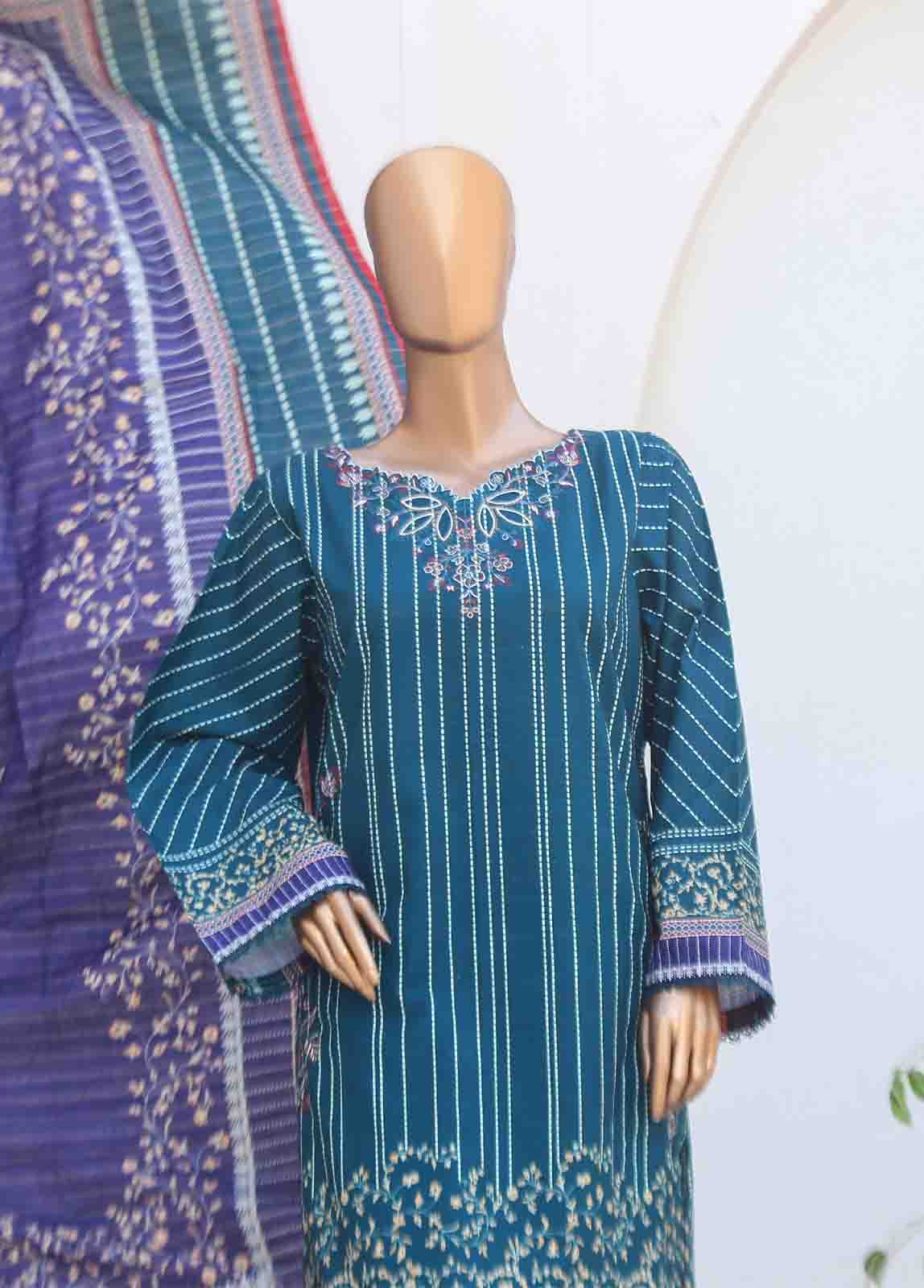 Bin Saeed Fabric - WKE-0141-3 Piece Khaddar Embroidered collection