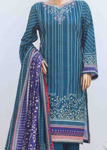 Bin Saeed Fabric - WKE-0141-3 Piece Khaddar Embroidered collection