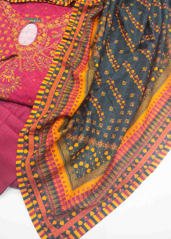 Bin Saeed Fabric - WKE-0142-3 Piece Khaddar Embroidered Suit