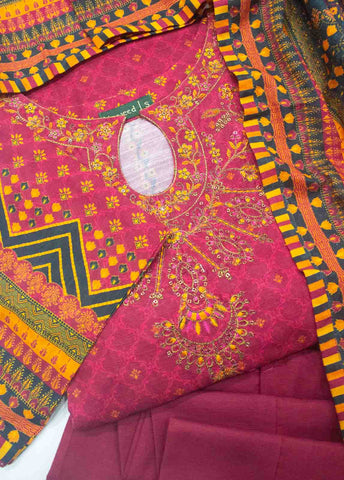 Bin Saeed Fabric - WKE-0142-3 Piece Khaddar Embroidered Suit