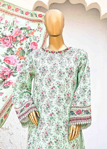 Bin Saeed Fabric - WKE-0144-3 Piece Khaddar Embroidered collection