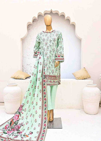 Bin Saeed Fabric - WKE-0144-3 Piece Khaddar Embroidered collection