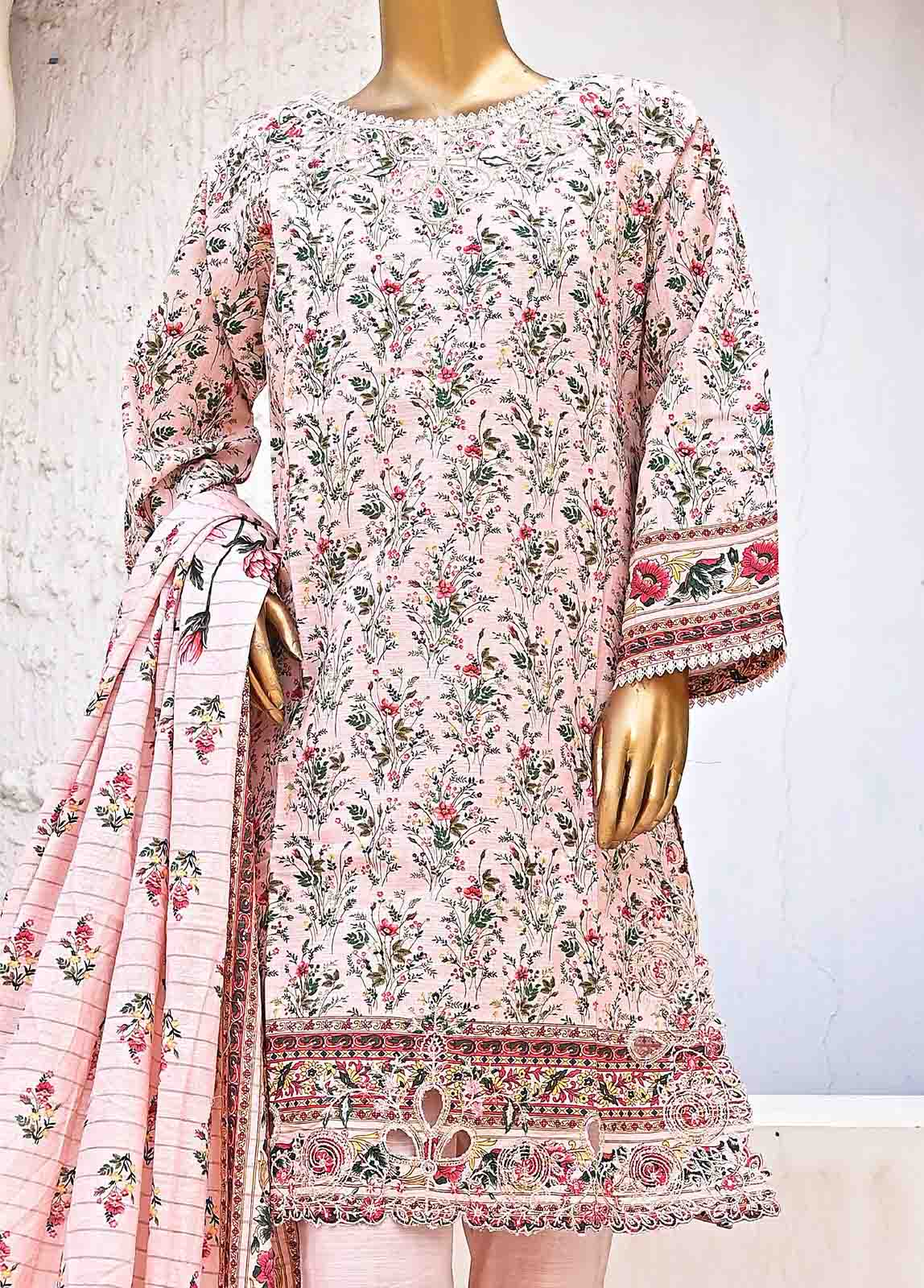 Bin Saeed Fabric - WKE-0145-3 Piece Khaddar Embroidered collection