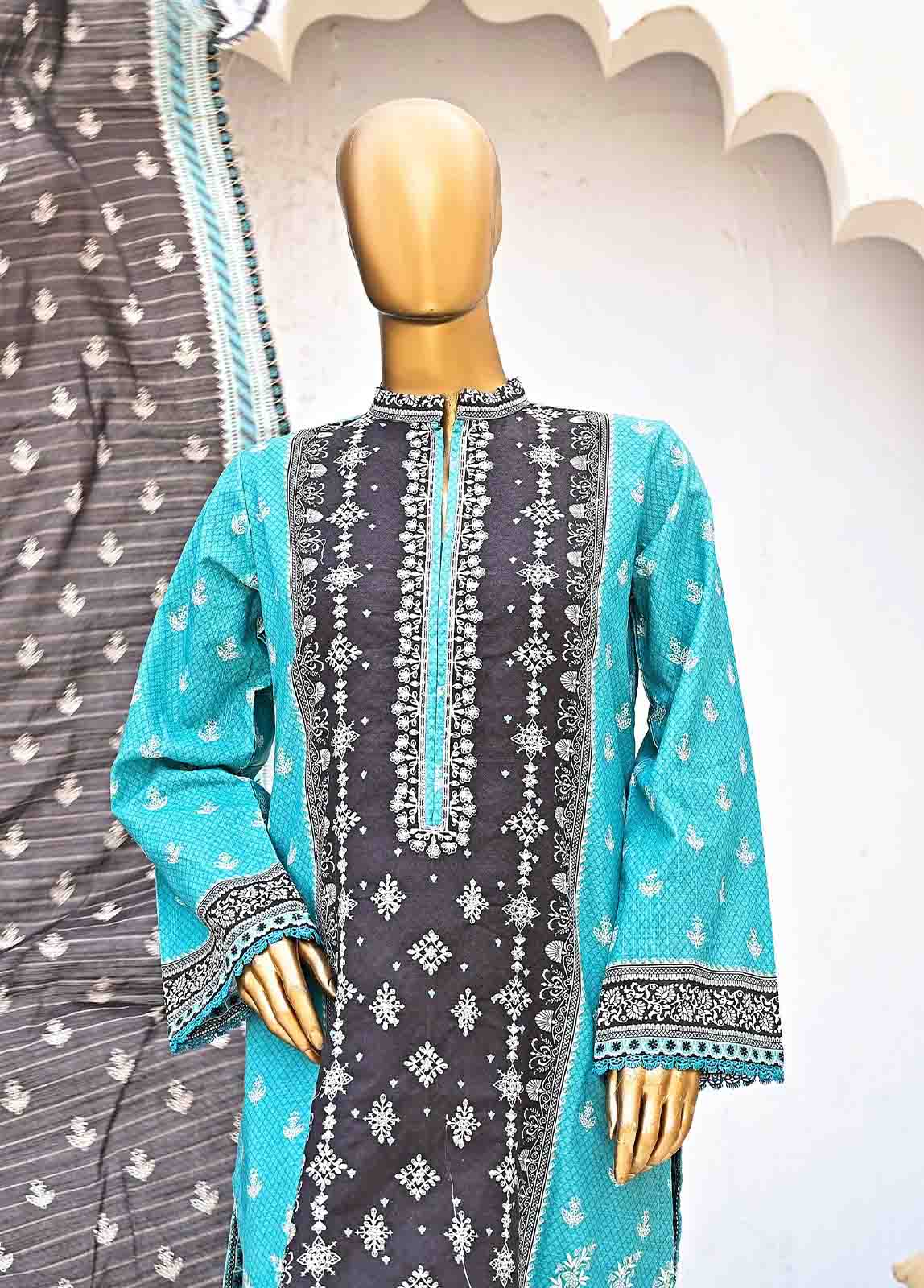 Bin Saeed Fabric - WKE-0146-3 Piece Khaddar Embroidered collection
