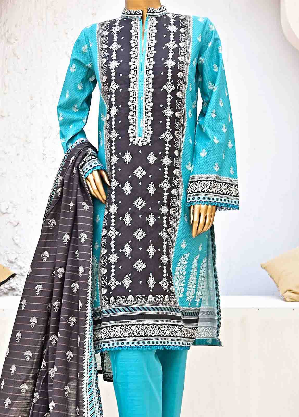 Bin Saeed Fabric - WKE-0146-3 Piece Khaddar Embroidered collection