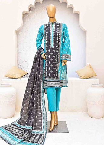 Bin Saeed Fabric - WKE-0146-3 Piece Khaddar Embroidered collection