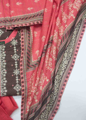 Bin Saeed Fabric - WKE-0148-3 Piece Khaddar Embroidered Suit