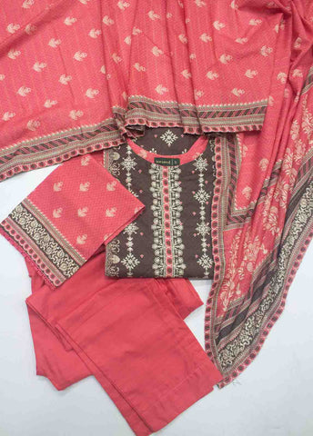 Bin Saeed Fabric - WKE-0148-3 Piece Khaddar Embroidered Suit