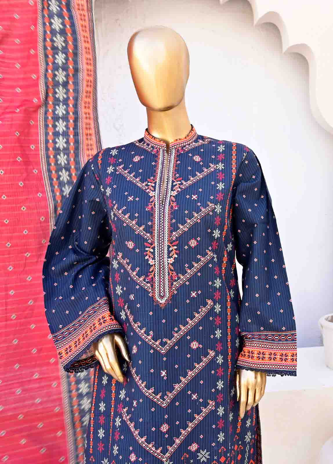 Bin Saeed Fabric - WKE-0149-3 Piece Khaddar Embroidered collection