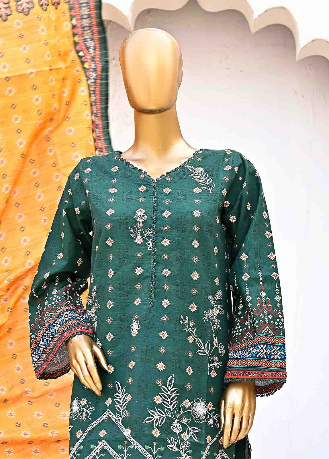 Bin Saeed Fabric - WKE-0151-3 Piece Khaddar Embroidered collection