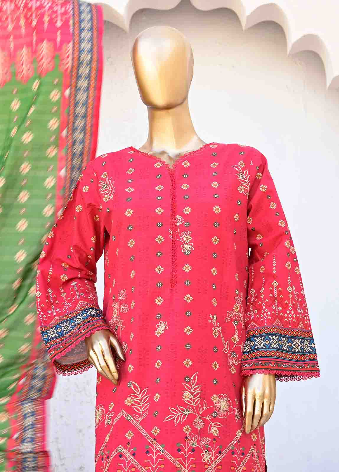 Bin Saeed Fabric - WKE-0152-3 Piece Khaddar Embroidered collection