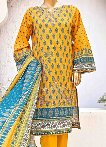 Bin Saeed Fabric - WKE-0153-3 Piece Khaddar Embroidered collection