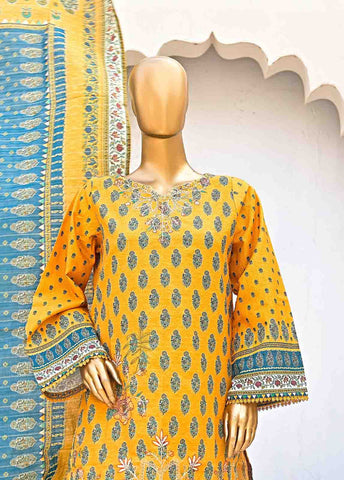 Bin Saeed Fabric - WKE-0153-3 Piece Khaddar Embroidered collection