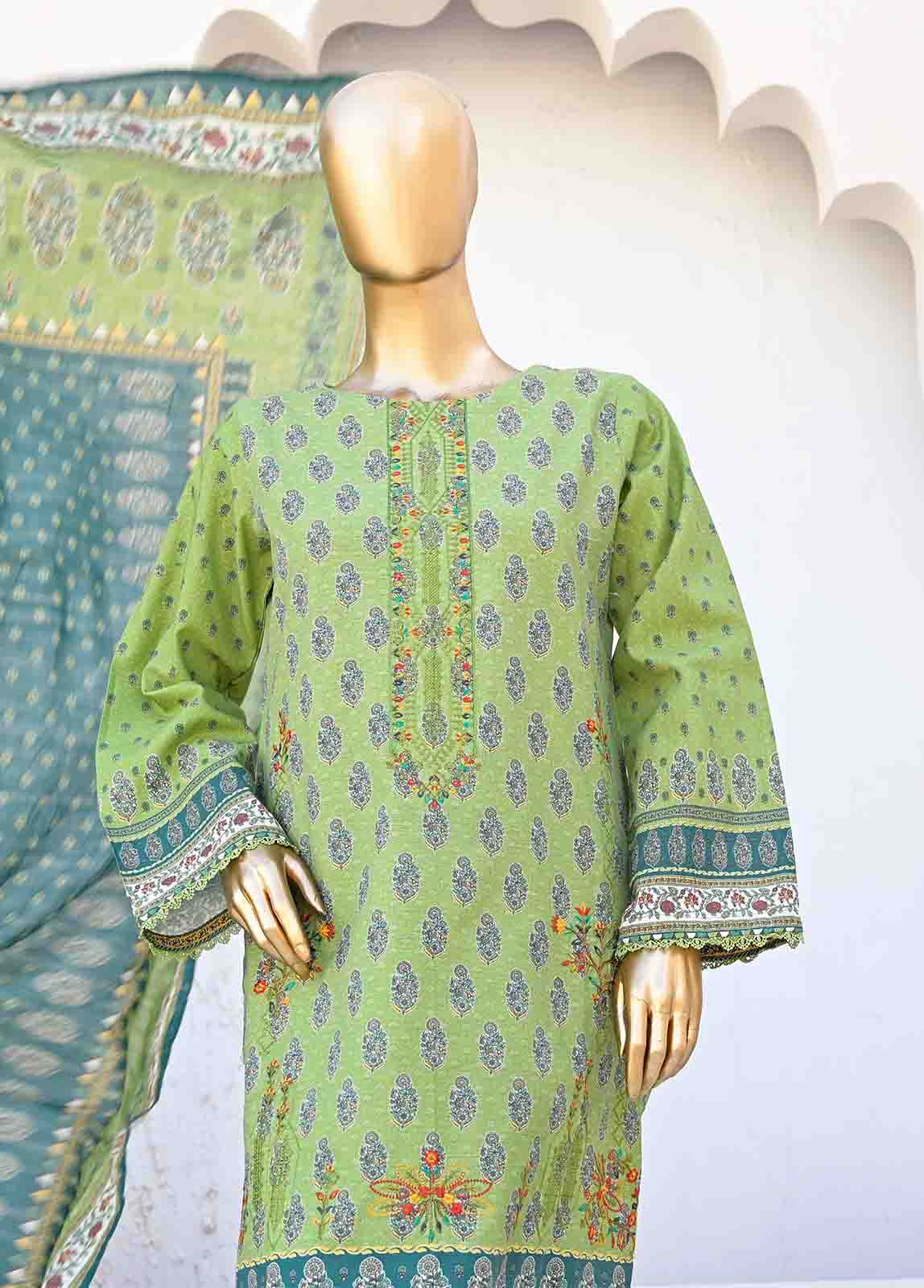 Bin Saeed Fabric - WKE-0154-3 Piece Khaddar Embroidered collection
