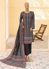 WKE-015 F-3 Piece Khaddar Embroidered Stitched Suit