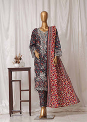 WKE-018 M-3 Piece Khaddar Embroidered Stitched Suit