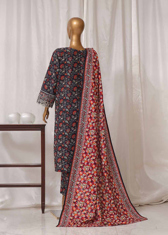 Bin Saeed Fabric - WKE-018 M-3 Piece Khaddar Embroidered Stitched Suit