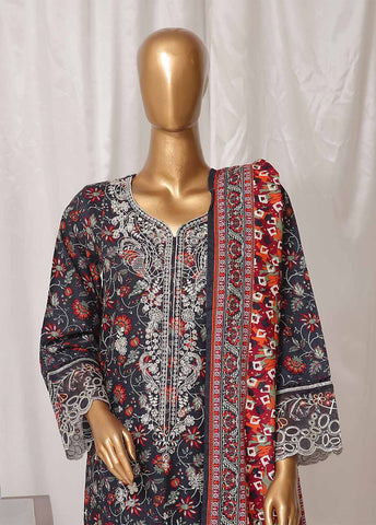 Bin Saeed Fabric - WKE-018 M-3 Piece Khaddar Embroidered Stitched Suit