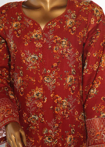 Bin Saeed Fabric - WKE-019 -3 Piece Khaddar Chikankari Stitched Suit