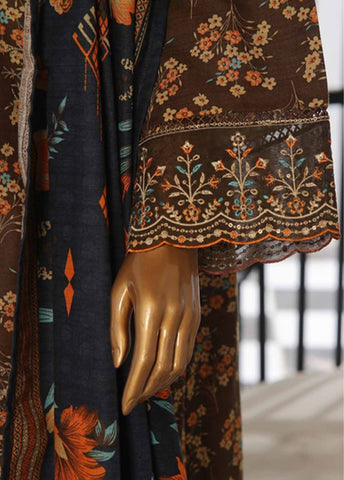 Bin Saeed Fabric - WKE-020 -3 Piece Khaddar Chikankari Stitched Suit