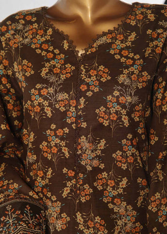 Bin Saeed Fabric - WKE-020 -3 Piece Khaddar Chikankari Stitched Suit