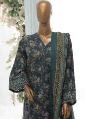 WKE-021 A -3 Piece Khaddar Chikankari Stitched Suit