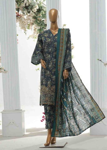 Bin Saeed Fabric - WKE-021 A -3 Piece Khaddar Chikankari Stitched Suit
