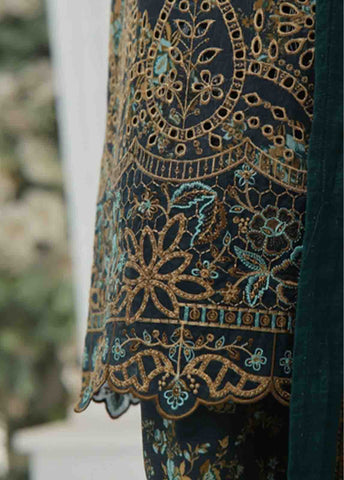 Bin Saeed Fabric - WKE-021 A -3 Piece Khaddar Chikankari Stitched Suit
