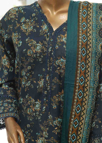 Bin Saeed Fabric - WKE-021 A -3 Piece Khaddar Chikankari Stitched Suit