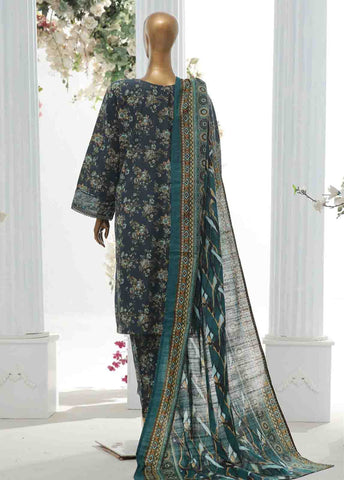 Bin Saeed Fabric - WKE-021 A -3 Piece Khaddar Chikankari Stitched Suit