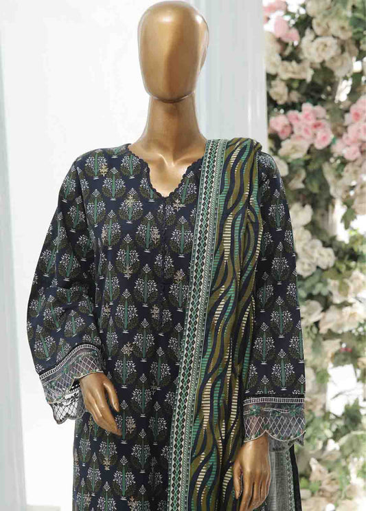 Bin Saeed Fabric - WKE-022 A -3 Piece Khaddar Chikankari Stitched Suit