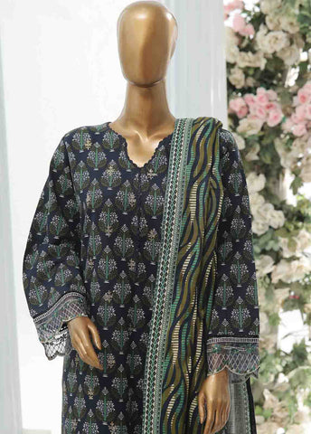 Bin Saeed Fabric - WKE-022 A -3 Piece Khaddar Chikankari Stitched Suit