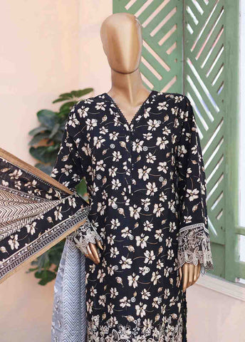 Bin Saeed Fabric - WKE-023 -3 Piece Khaddar Chikankari Stitched Suit
