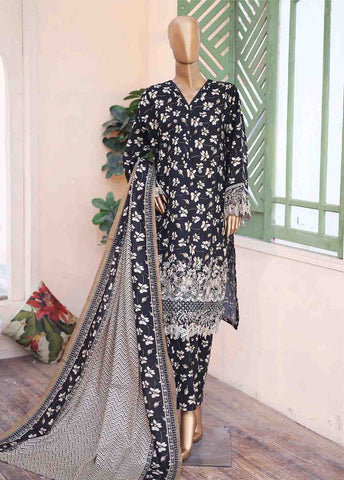 Bin Saeed Fabric - WKE-023 -3 Piece Khaddar Chikankari Stitched Suit