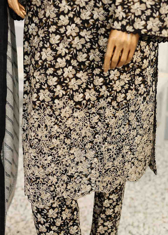 Bin Saeed Fabric - WKE-025 -3 Piece Khaddar Chikankari Stitched Suit