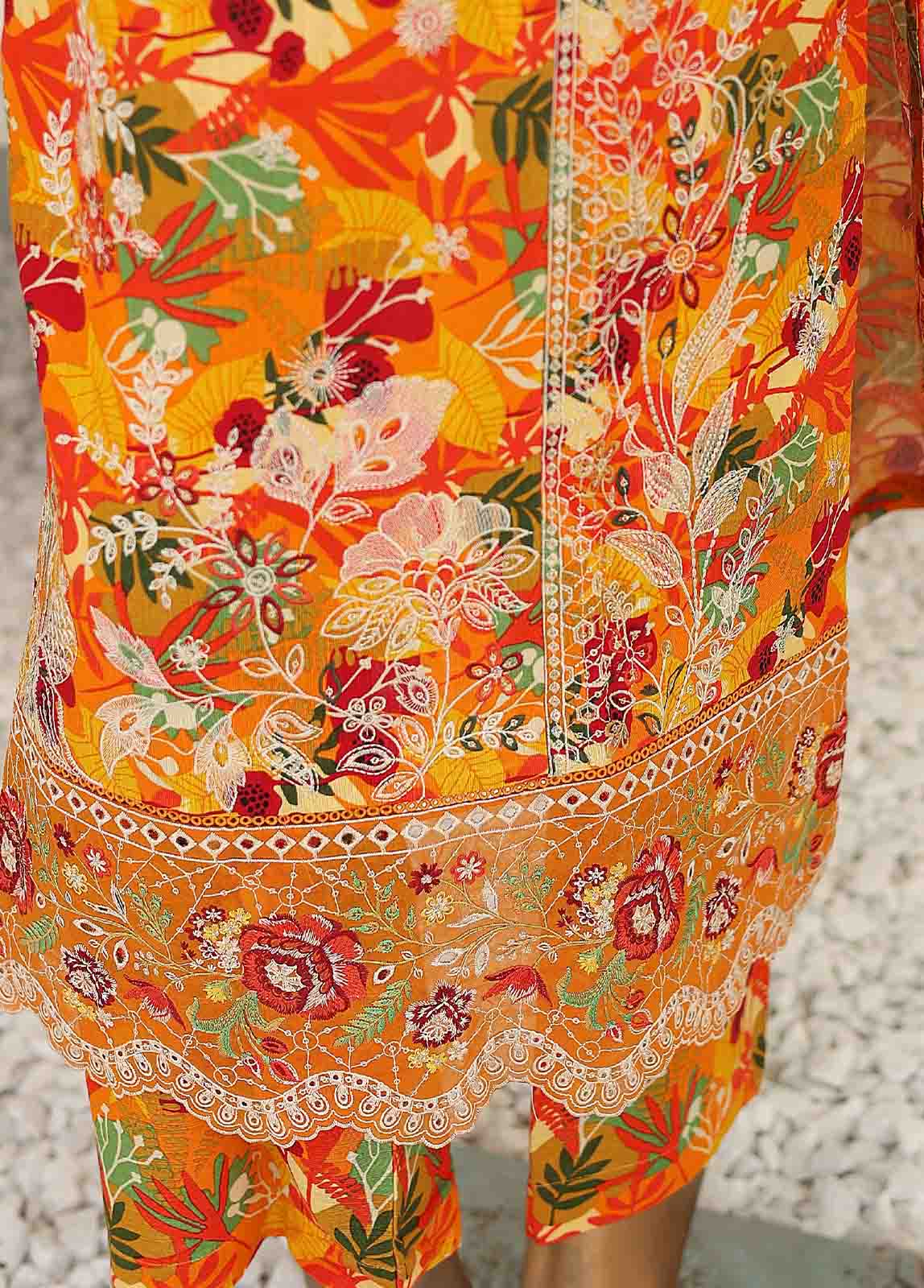 Bin Saeed Fabric - WKE-026 -3 Piece Khaddar Chikankari Stitched Suit